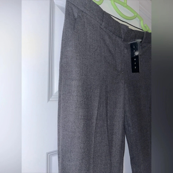 Theory Calvin C Size 8 Wool Blend Wide Leg Dress Pant Gray NWT - Picture 3 of 10